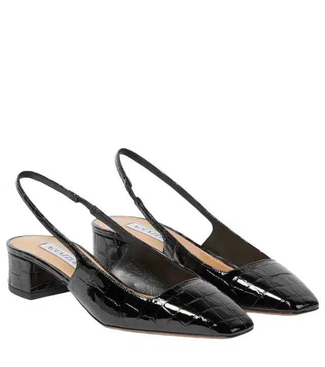 Aquazzura Ginza 35 patent leather slingback pumps