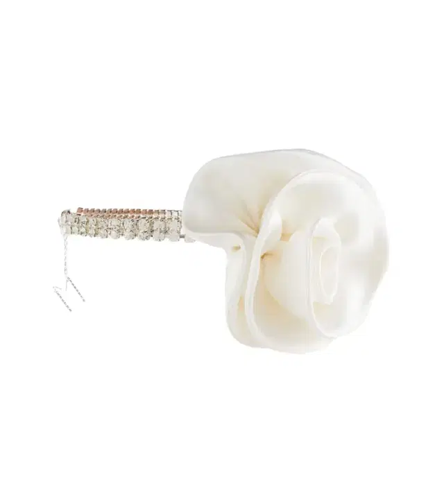 Floral-appliqué crystal-embellished choker