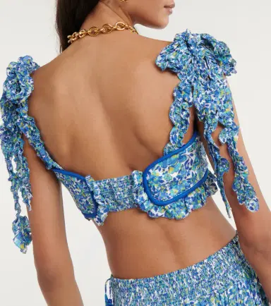Poupette St Barth Ariane floral crop top | Thumbnail 2