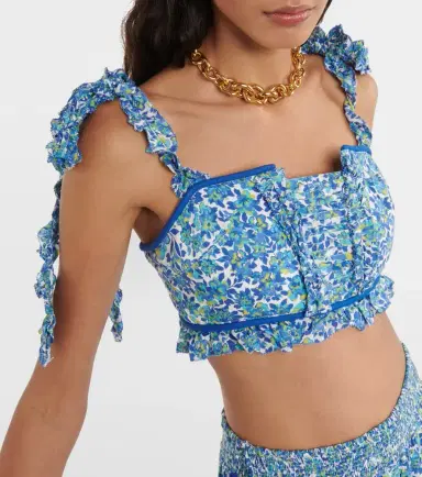 Poupette St Barth Ariane floral crop top | Thumbnail 5