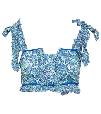 Poupette St Barth Ariane floral crop top | Thumbnail 1