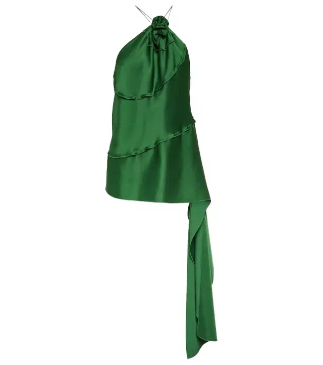 Victoria Beckham Floral-appliqué draped satin top