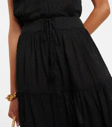 Poupette St Barth Brie cotton-blend midi skirt | Thumbnail 5