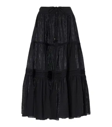 Poupette St Barth Brie cotton-blend midi skirt | Thumbnail 1