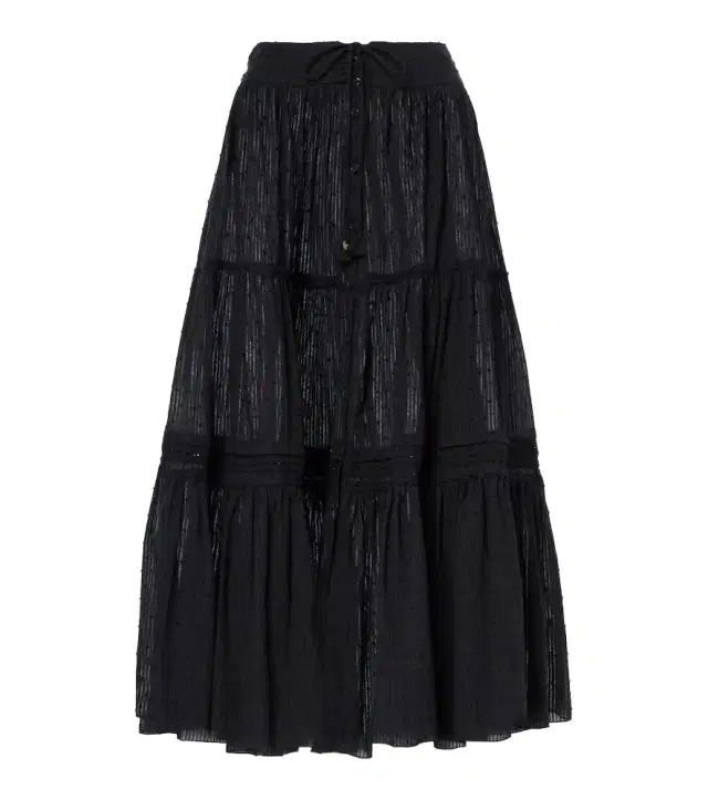 Poupette St Barth Brie cotton-blend midi skirt