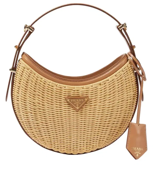 Arqué Small leather-trimmed shoulder bag