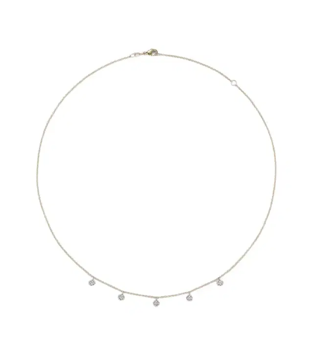 Stone and Strand Disco 10kt gold necklace with diamonds