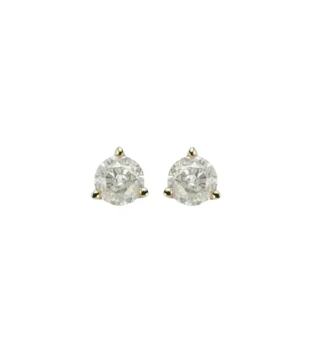 Stone and Strand 14kt gold earrings with diamonds