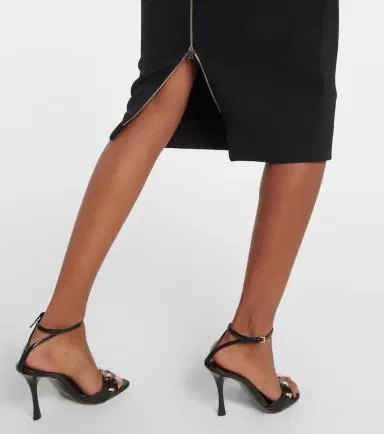Victoria Beckham Fitted T-Shirt crêpe midi dress | Thumbnail 3