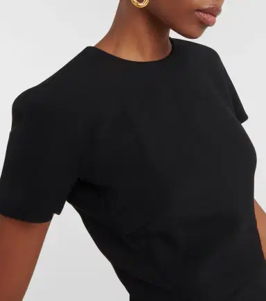 Victoria Beckham Fitted T-Shirt crêpe midi dress | Thumbnail 6