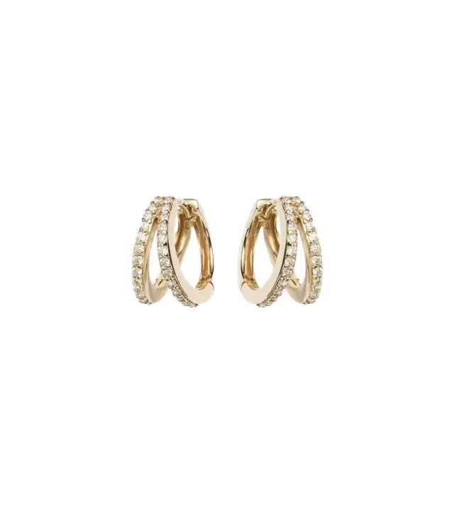 Time 10kt yellow gold earrings with diamonds