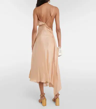 Victoria Beckham Bias Cami Lurex twill slip dress | Thumbnail 4