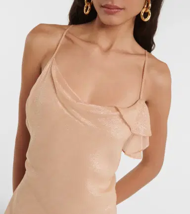 Victoria Beckham Bias Cami Lurex twill slip dress | Thumbnail 5