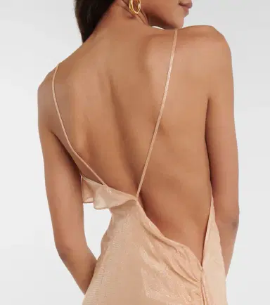 Victoria Beckham Bias Cami Lurex twill slip dress | Thumbnail 6