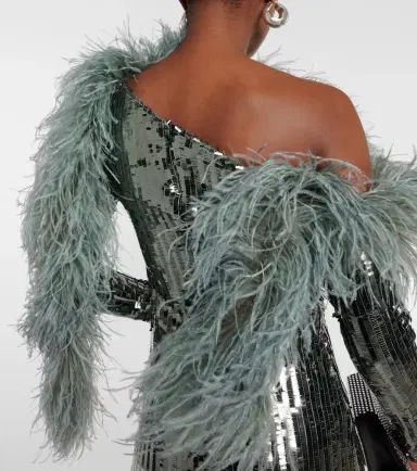 Taller Marmo Garbo Disco feather-trimmed sequined gown | Thumbnail 5 Taller Marmo Garbo Disco feather-trimmed sequined gown | Thumbnail 5