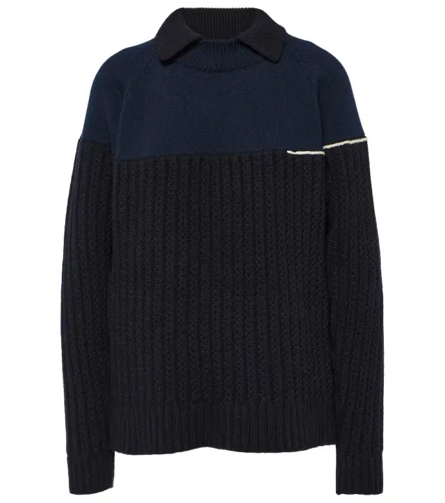 Victoria Beckham Double-collar wool sweater