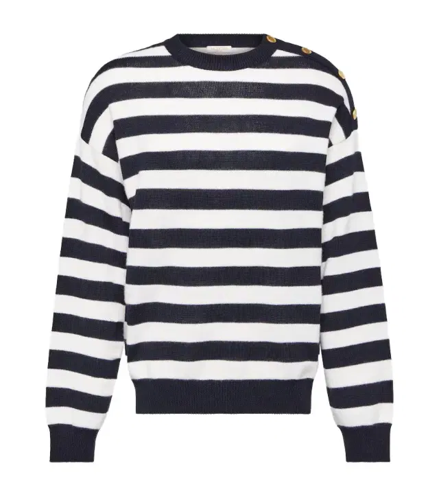 Valentino Striped cotton and wool sweater