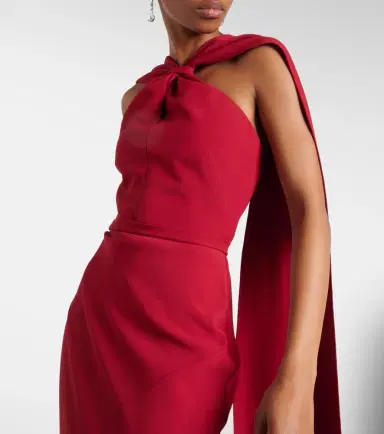 Safiyaa Lilien halterneck crêpe gown | Thumbnail 5