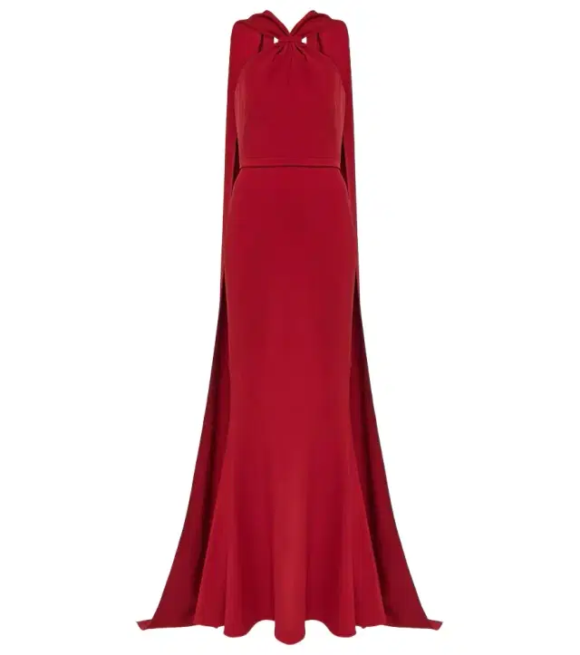 Safiyaa Lilien halterneck crêpe gown