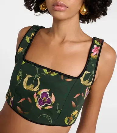 Agua by Agua Bendita Amanda Marina embroidered crop top | Thumbnail 5