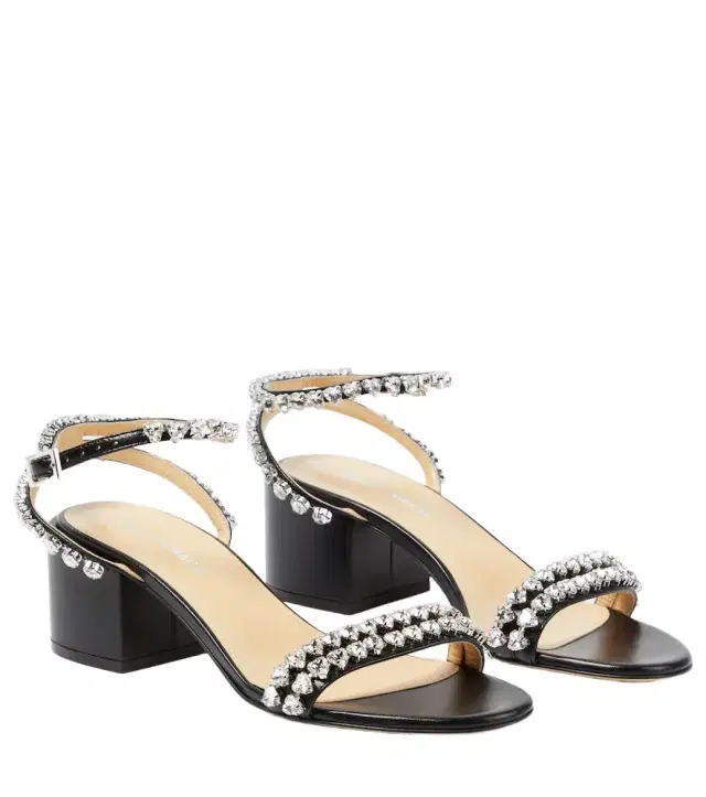 Mach & Mach Audrey 55 crystal-embellished leather sandals