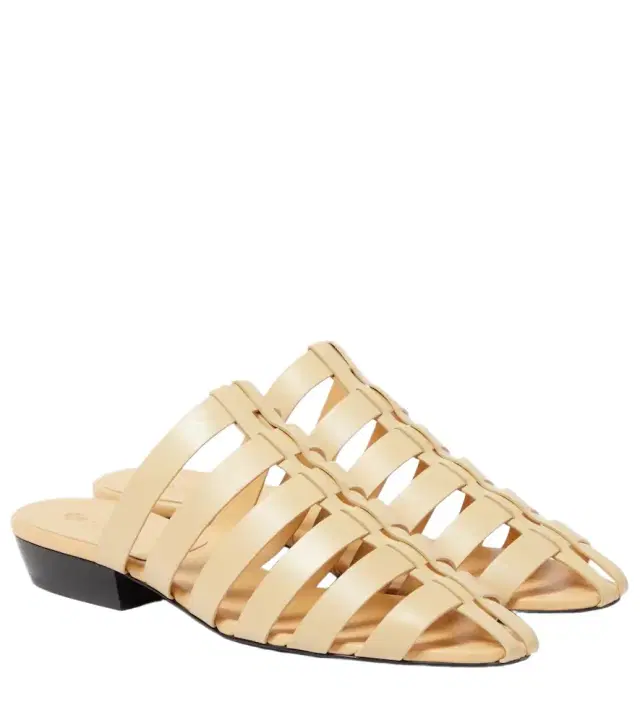 Loro Piana Kaede leather mules