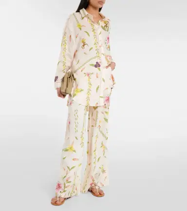 Agua by Agua Bendita Piñon Marina linen wide-leg pants | Thumbnail 2