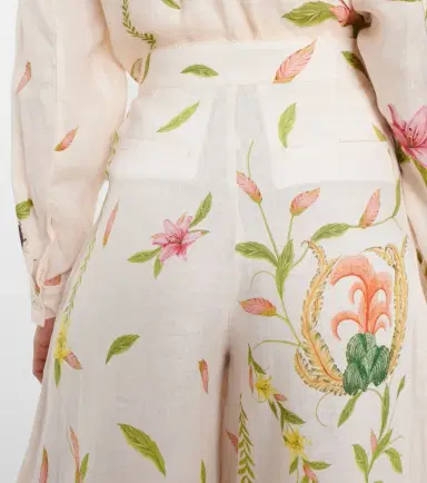 Agua by Agua Bendita Piñon Marina linen wide-leg pants | Thumbnail 3