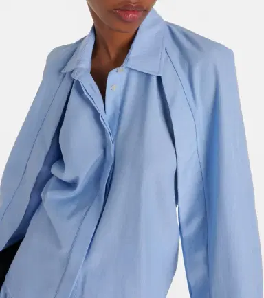 Victoria Beckham Caped virgin wool shirt | Thumbnail 5 Victoria Beckham Caped virgin wool shirt | Thumbnail 5