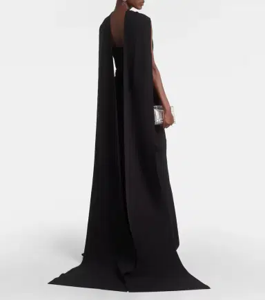 Safiyaa Lilien caped crepe gown | Thumbnail 2
