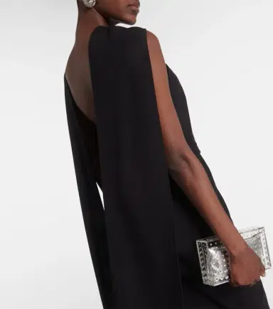 Safiyaa Lilien caped crepe gown | Thumbnail 6