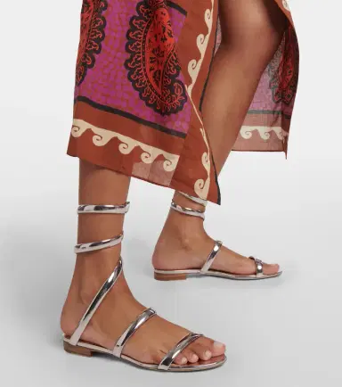 René Caovilla Cleo mirrored leather sandals | Thumbnail 2