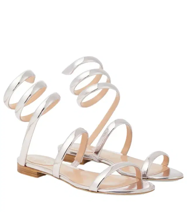 René Caovilla Cleo mirrored leather sandals