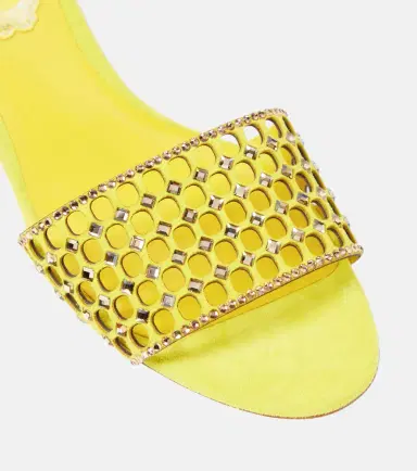 René Caovilla Crystal-embellished suede slides | Thumbnail 2