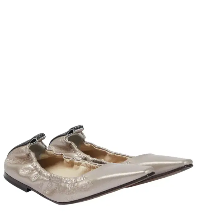 Brunello Cucinelli Metallic leather ballet flats