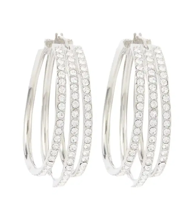 Amina Muaddi Vittoria crystal-embellished hoop earrings