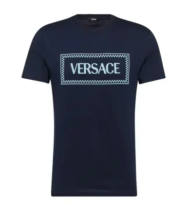 Versace Logo embroidered cotton jersey T-shirt | Thumbnail 1