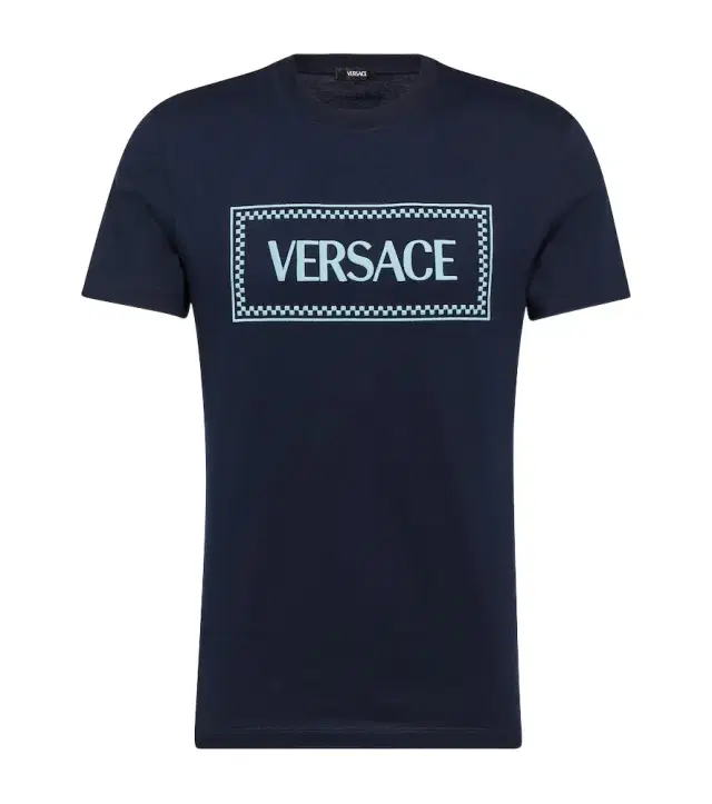 Versace Logo embroidered cotton jersey T-shirt