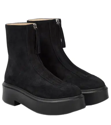 The Row Zipped suede ankle boots | Thumbnail 1 The Row Zipped suede ankle boots | Thumbnail 1