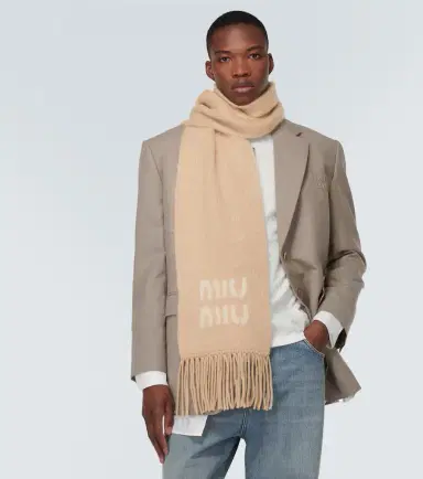 Miu Miu Logo mohair and wool-blend scarf | Thumbnail 3