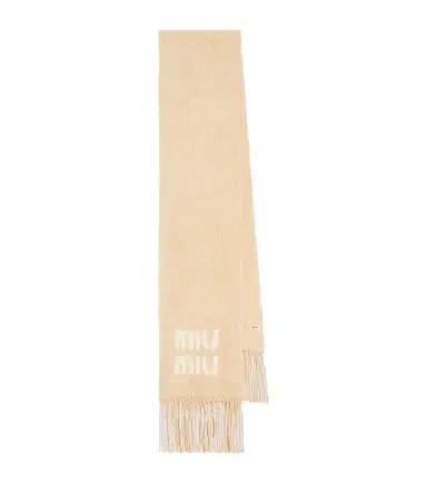 Miu Miu Logo mohair and wool-blend scarf | Thumbnail 1