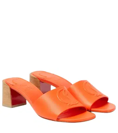 Christian Louboutin So CL 55 embossed leather mules | Thumbnail 1