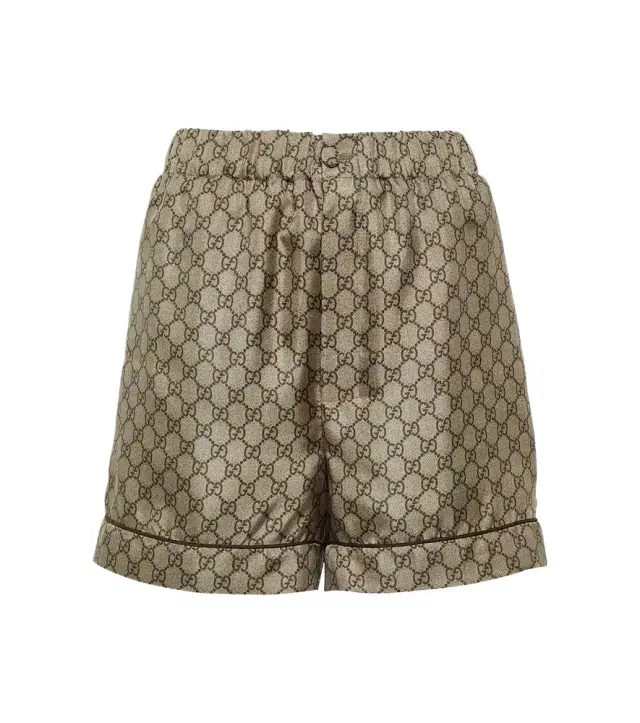 Gucci GG printed silk twill shorts
