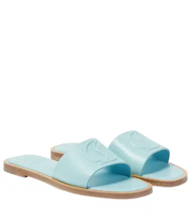 Christian Louboutin CL embossed leather mules | Thumbnail 1