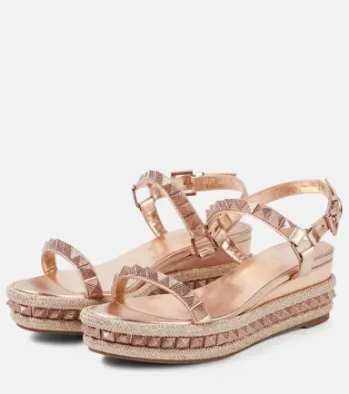 Christian Louboutin Pyra Clou leather espadrille wedges | Thumbnail 3