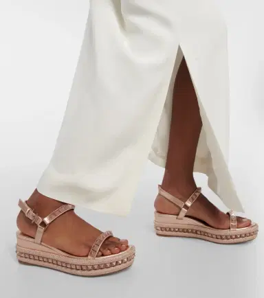 Christian Louboutin Pyra Clou leather espadrille wedges | Thumbnail 6