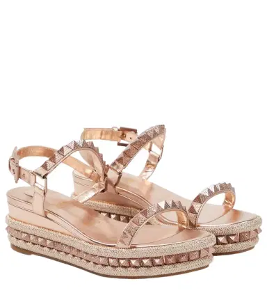 Christian Louboutin Pyra Clou leather espadrille wedges | Thumbnail 1