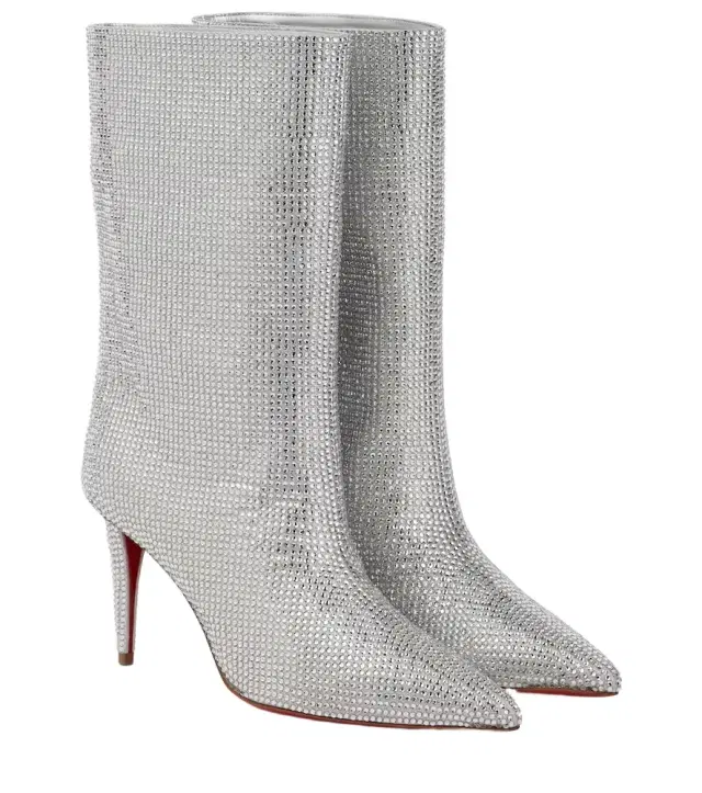 Astrilarge Strass suede ankle boots
