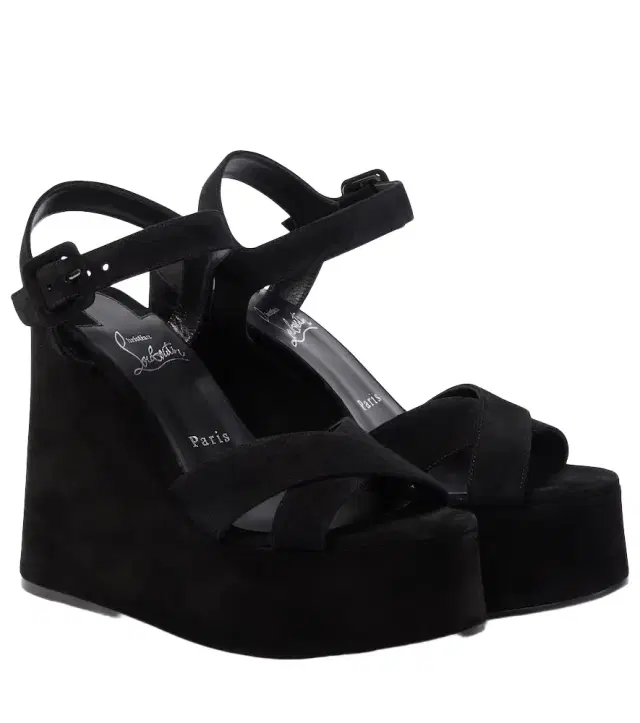 Christian Louboutin Supramariza 130 velvet wedge sandals