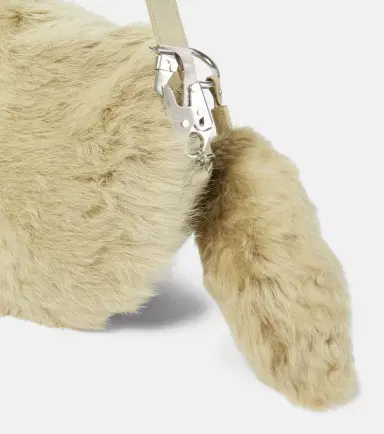 Burberry Knight Medium shearling-trimmed leather shoulder bag | Thumbnail 2 Burberry Knight Medium shearling-trimmed leather shoulder bag | Thumbnail 2